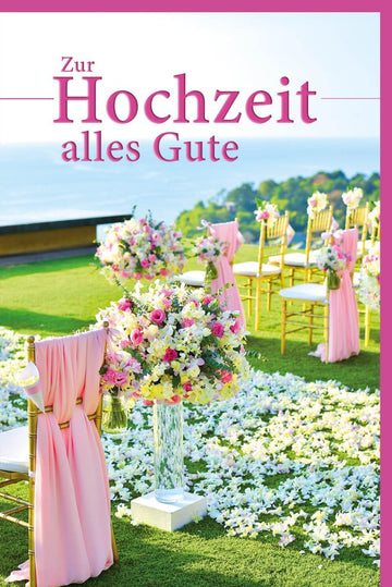 Hochzeitskarte - Stilvolle Glückwunschkarte zur Trauung mit romantischem Blumenmotiv für das Brautpaar
