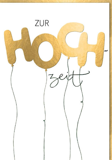 Hochzeitskarte XXL - Stilvolle A4 Maxikarte mit Goldschrift, Ballons & Liebe für besondere Momente
