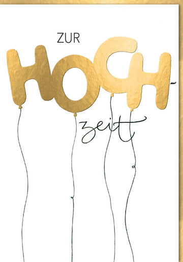 Hochzeitskarte XXL - Stilvolle A4 Maxikarte mit Goldschrift, Ballons & Liebe für besondere Momente