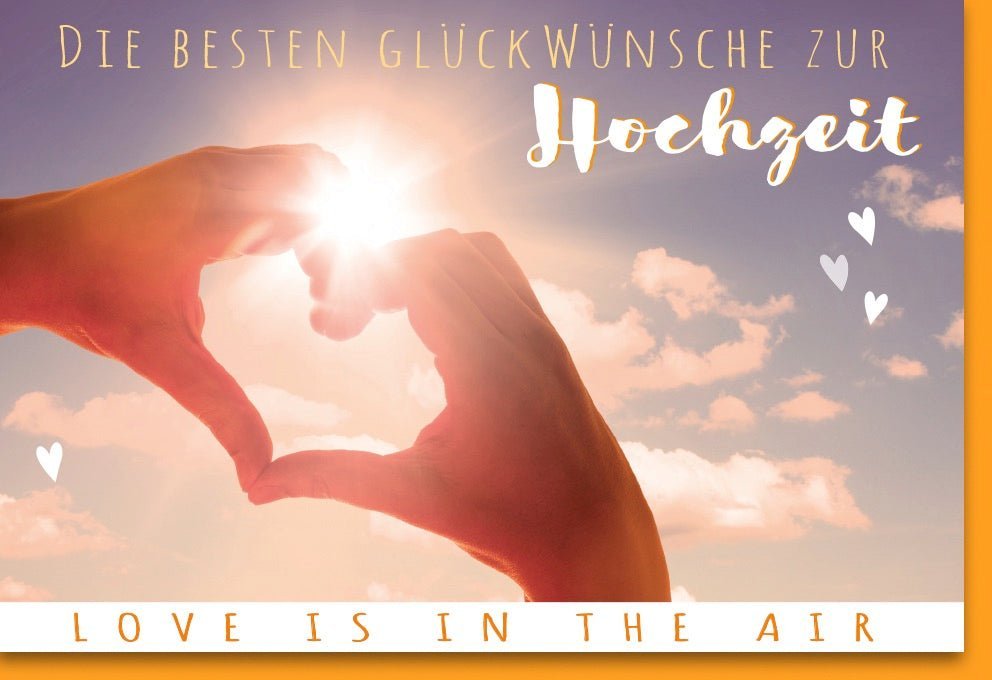 Hochzeitskarte zur Verlobung & Heirat - Romantische Karte mit Herzmotiv und Sonnenuntergang für besondere Anlässe
