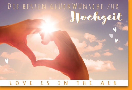 Hochzeitskarte zur Verlobung & Heirat - Romantische Karte mit Herzmotiv und Sonnenuntergang für besondere Anlässe