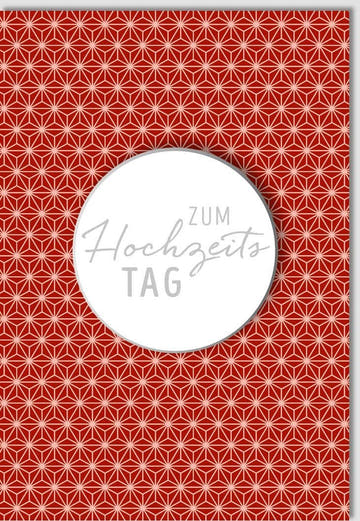 Hochzeitstag Jubiläumskarte mit Roten Sternen - Elegante Glückwunschkarte zur Anniversary Feier, 210x148mm