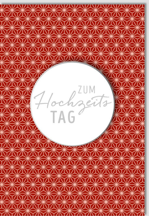 Hochzeitstag Jubiläumskarte mit Roten Sternen - Elegante Glückwunschkarte zur Anniversary Feier, 210x148mm