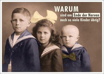 Humorvolle Eltern - Postkarte - Retro Satire zur Kindererziehung, Witziges Geschenk für Lacher
