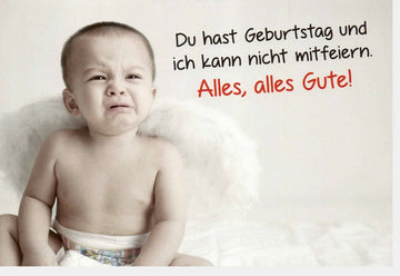 Humorvolle Geburtstagskarte: Lustige Sprüche für Freude und Spaß, Engelsflügel - Design – Perfekt für jede Feier! "Alles Gute!"