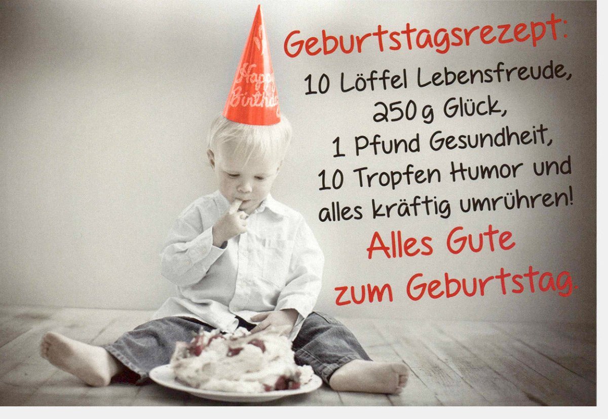 Humorvolle Geburtstagskarte mit Rezept für Lebensfreude - Kreative Glückwünsche für Kinder und Erwachsene