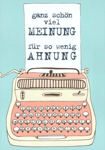 Humorvolle Männer - Postkarte | Witzige Schreibmaschine - Spruchkarte | Retro Vintage Design | Satirisches Geschenk & Bürodeko