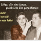 Humorvolle Postkarte für eine glückliche Ehe: Drei Sätze, die euer gemeinsames Glück besiegeln