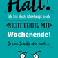 Humorvolle Postkarte für Erholung - Lustiger Spruch & Cartoon - Gesicht, Blaue Karte für Wochenend - Feeling