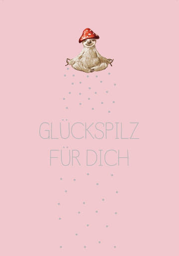 Humorvolle Sprüche - Postkarte Faultier - Glückspilz für Dich von Cityproducts