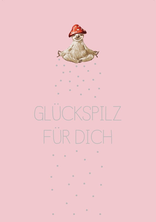 Humorvolle Sprüche - Postkarte Faultier - Glückspilz für Dich von Cityproducts