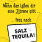 Humorvolle Sprüche - Postkarte "Zitrone trifft Tequila" - Optimismus & Positivität, Gelb & Weiß, Witziges Geschenk