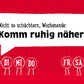 Humorvolle Wochenend - Postkarte: Roter und weißer Spruch für entspannte Freizeit & Spaß