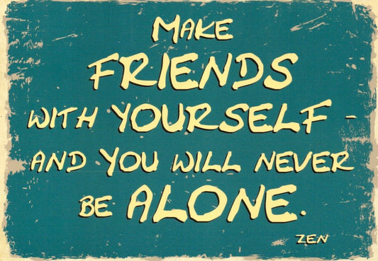 Inspirierende Freundschafts - Postkarte: Selbstliebe & Motivation, Zen - Mindfulness, Vintage Retro Kunst, Schreibwaren Geschenk zur Selbstakzeptanz