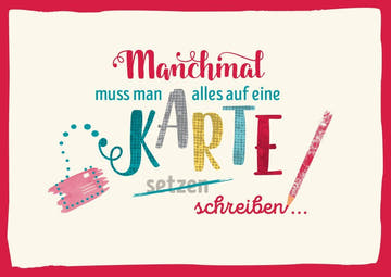 Inspirierende Postkarte für kreative Köpfe und Schreibbegeisterte – ideal als Geschenk oder zum Versenden an Freunde und Familie