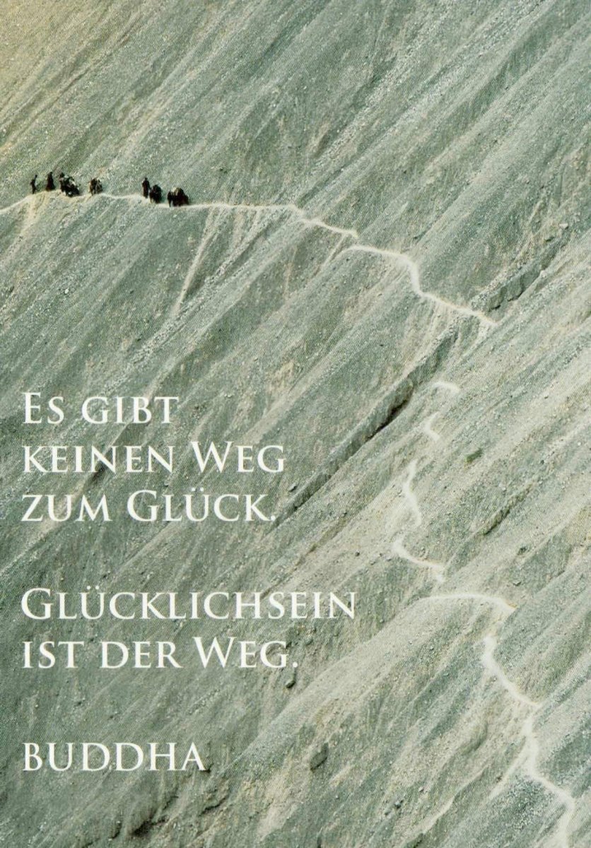 Inspirierende Postkarte mit Buddha Weisheiten, Natur & Zen Motiv für Balance und Frieden, Spirituelle Sprüchekarte für Mindfulness