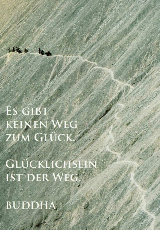 Inspirierende Postkarte mit Buddha Weisheiten, Natur & Zen Motiv für Balance und Frieden, Spirituelle Sprüchekarte für Mindfulness