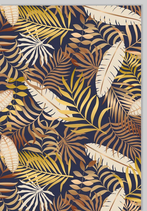 Jubiläumskarte edel Gutsch Blätter in Bronze und Gold - Blanko für persönliche Botschaften