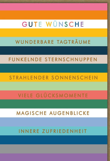 Jubiläumskarte für Erwachsene & Jugendliche - Farbenfrohe Karte mit bunten Streifen, voller Lebensfreude und Freundschaft, ideal als Geschenk