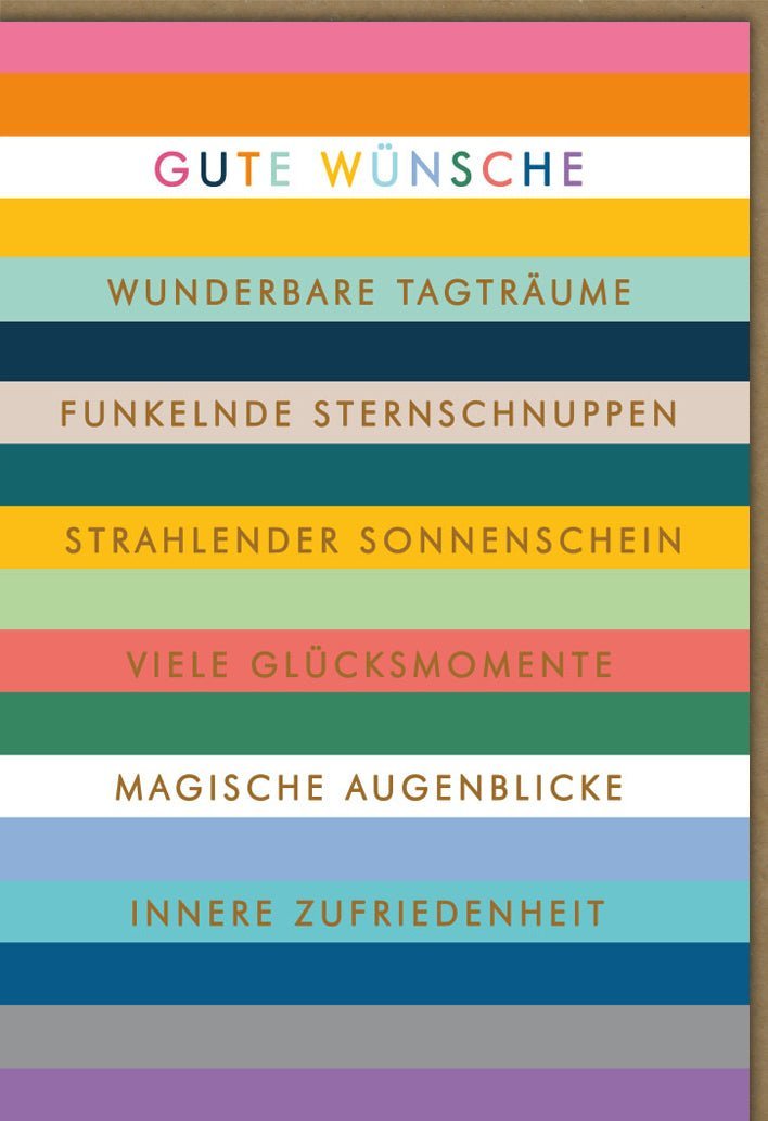 Jubiläumskarte für Erwachsene & Jugendliche - Farbenfrohe Karte mit bunten Streifen, voller Lebensfreude und Freundschaft, ideal als Geschenk