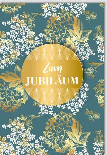 Jubiläumskarte für Firmenfeiern: Stilvolle Glückwunschkarte mit Goldakzent, Modernes Design - Perfekt für Business - Jubiläen