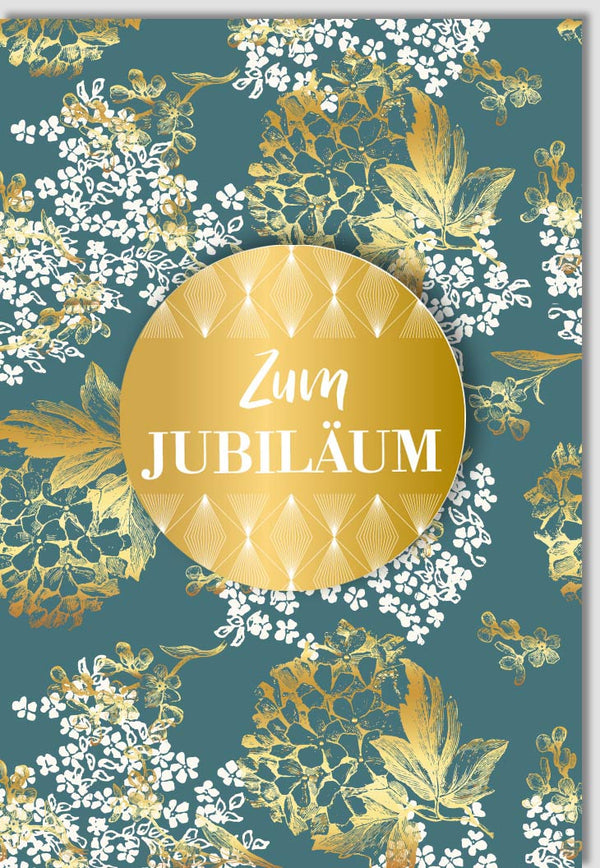 Jubiläumskarte für Firmenfeiern: Stilvolle Glückwunschkarte mit Goldakzent, Modernes Design - Perfekt für Business-Jubiläen