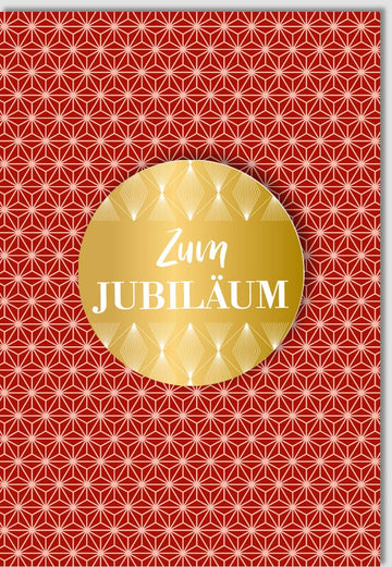 Jubiläumskarte Geschäftlich mit Roten Sternen und Folienakzenten - Stilvolle Gratulationskarte zum Firmenjubiläum, Modernes Business - Design