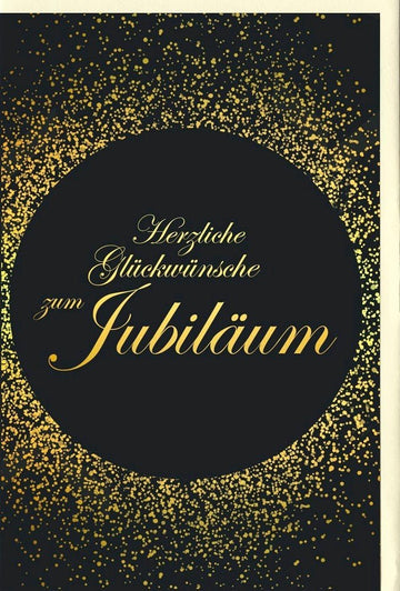 Jubiläumskarte in edlem Schwarz - Gold Design für besondere Anlässe