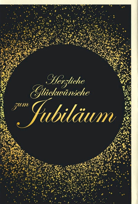 Jubiläumskarte in edlem Schwarz - Gold Design für besondere Anlässe