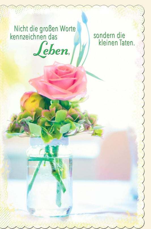 Jubiläumskarte mit Rose & Weisheit - Stilvolle Glückwünsche, Minimalistisches Design, Herzliche Botschaft für besondere Anlässe