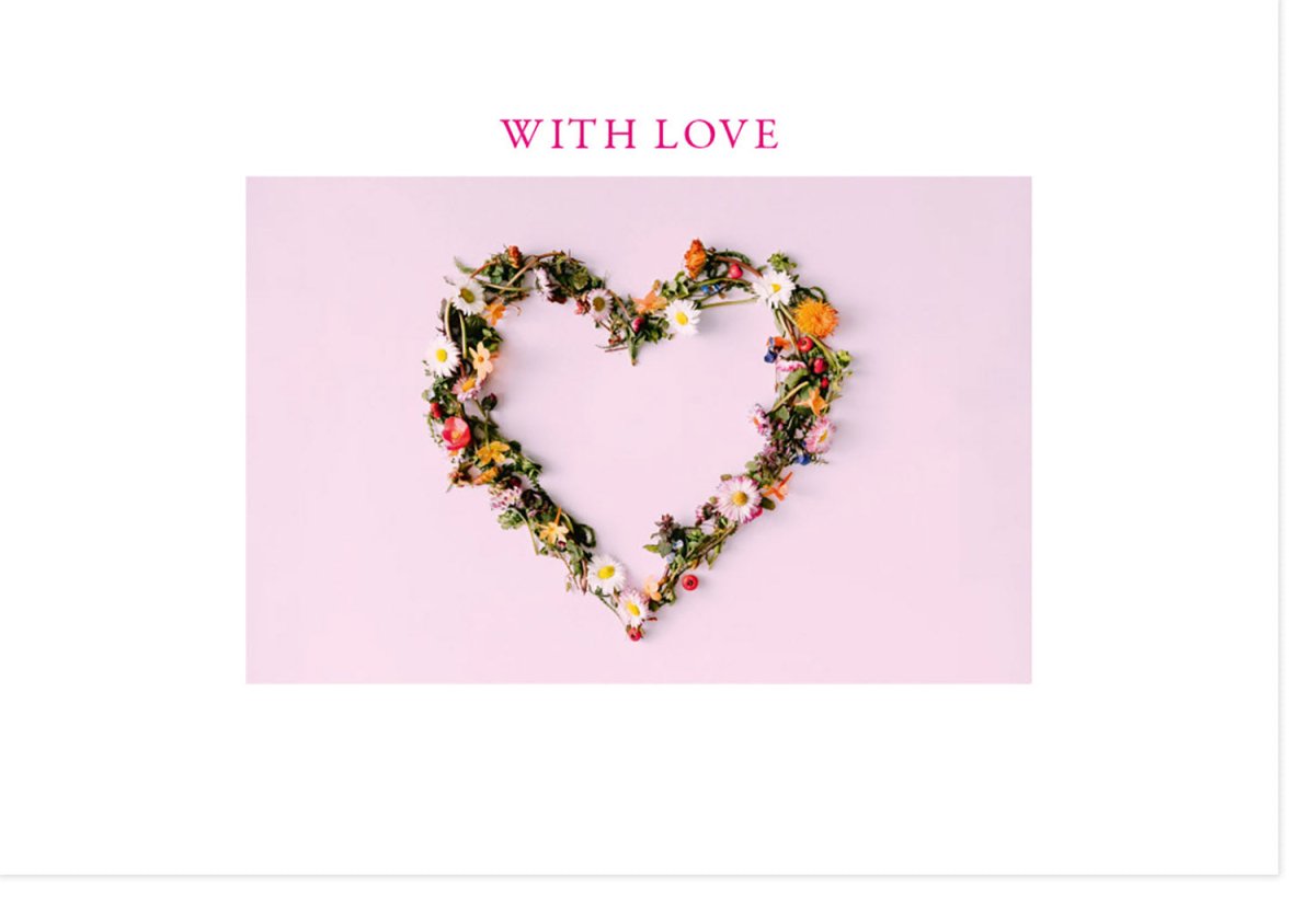 Jubiläumskarte - Romantische Liebesbotschaft mit Herz und Blumen, perfekt für Hochzeit, Geburtstag oder Jahrestag - Zuneigung & Glückwünsche