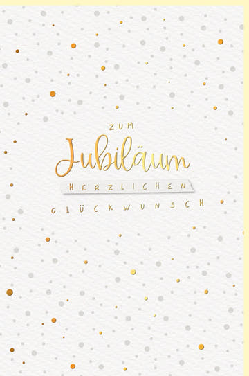 Jubiläumskarte - Stilvolle Glückwunschkarte aus Naturkarton mit Goldakzenten, Herzlichen Glückwunsch, Elegantes Design für Erwachsene und Firmenfeiern