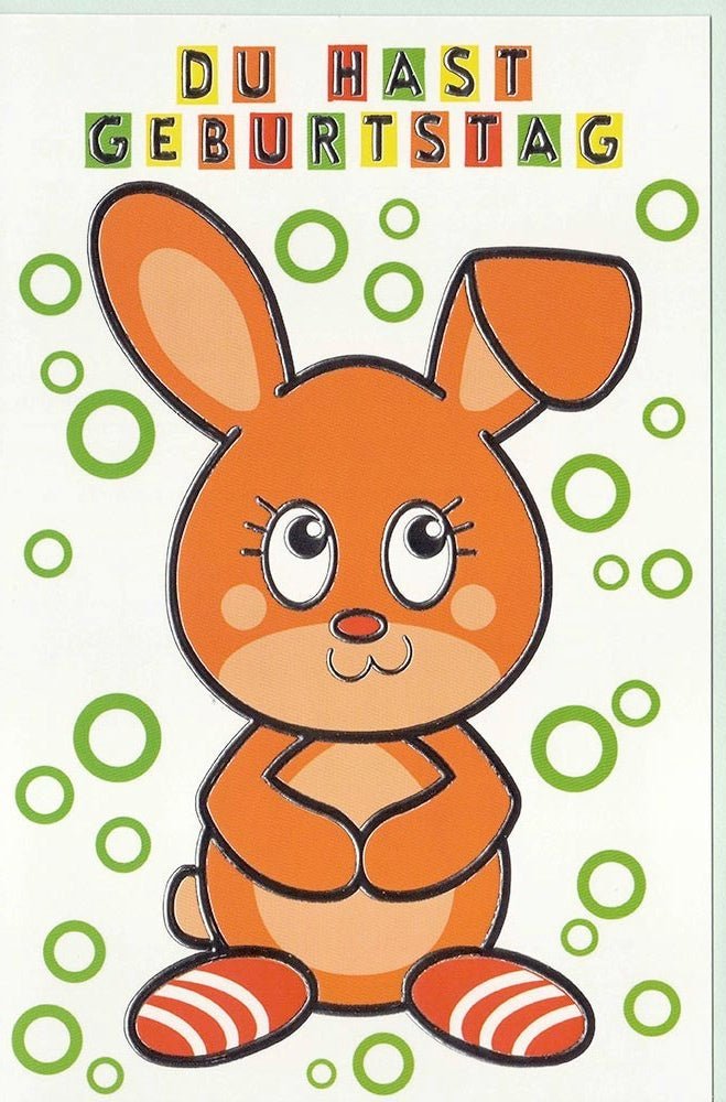 Kindergeburtstagskarte mit Bär und Hase – Fröhliches Design für kleine Geburtstagskinder