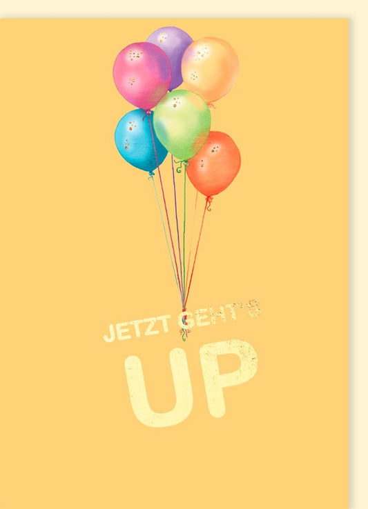 Kindergeburtstagskarte mit bunten Ballons – Fröhliche Einladung zur Kinderparty & Geburtstagsfeier, Luftballon - Aufstieg für Spaß & Glückwünsche