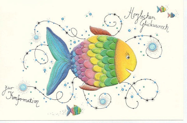 Konfirmationskarte Fische elegant - Glückwunschkarte zur Konfirmation