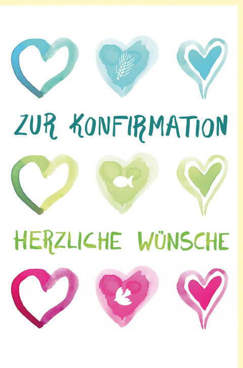 Konfirmationskarte in Aquarell Pastellfarben - Herzliche Glückwünsche zur religiösen Feier für Teenager