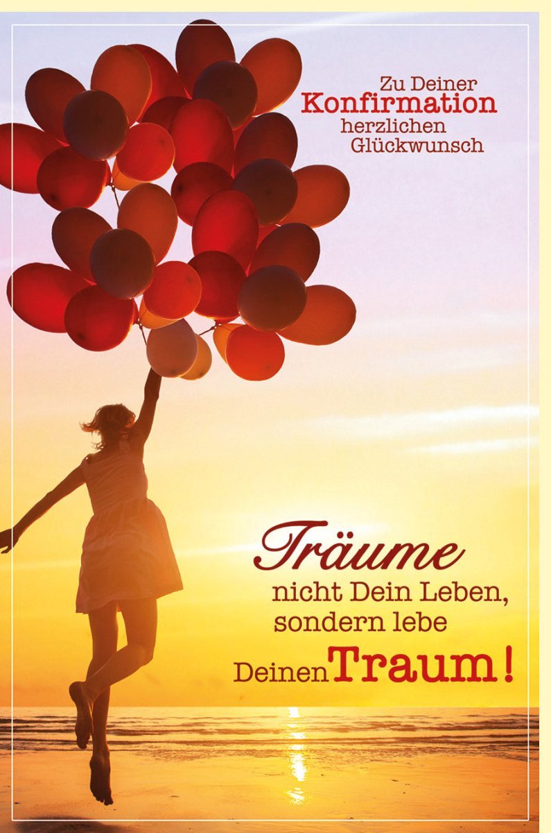 Konfirmationskarte – Inspirierende Glückwünsche zum Glaubensfest mit Sonnenuntergang & Ballons, Feierliche Karte für Jugendliche, Segenswünsche