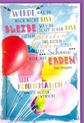 Konfirmationskarte mit Geldkuvert, Bunte Ballons & Segenswünsche - Zitat von Franz Grillparzer