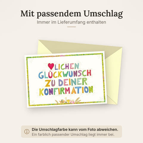 Konfirmationskarte mit Herz & Skorpion-Symbol - Bunte Glückwünsche zur Konfirmation für Jugendliche in Gelb & Grün