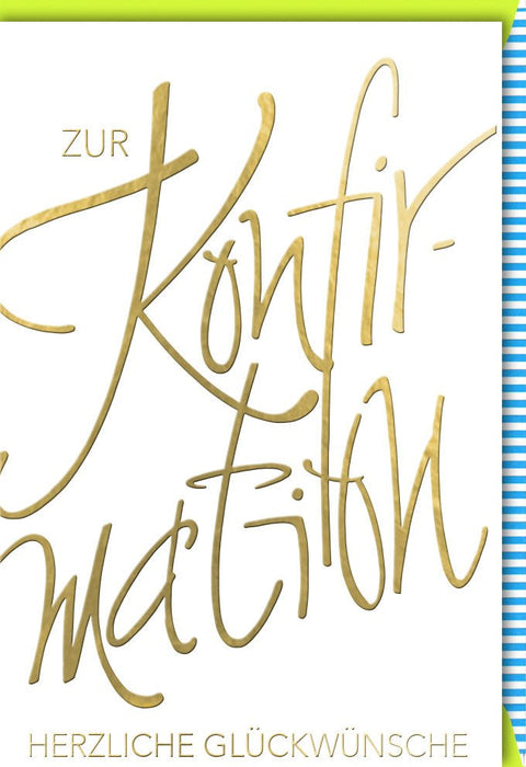 Konfirmationskarte - Stilvolle Grußkarte mit Segenswünschen zur Jugendweihe, christliche Feierlichkeit