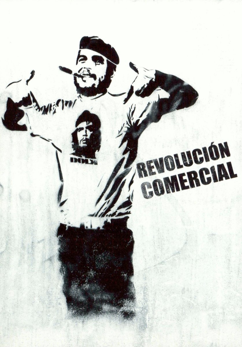 Kunstpostkarte - Che Guevara Pop - Art, Urban Streetart Schablone mit provokanter Botschaft, moderne Schwarzweiß - Karte für Kultur - Enthusiasten