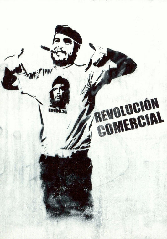 Kunstpostkarte - Che Guevara Pop - Art, Urban Streetart Schablone mit provokanter Botschaft, moderne Schwarzweiß - Karte für Kultur - Enthusiasten