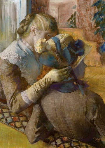 Kunstpostkarte für Kunstliebhaber - Edgar Degas: At the Milliners
