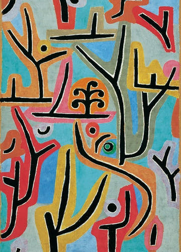 Kunstpostkarte - Paul Klee "Park bei Luzern" | Abstrakte & Geometrische Formen | Expressionismus & Surrealismus für Kunstliebhaber
