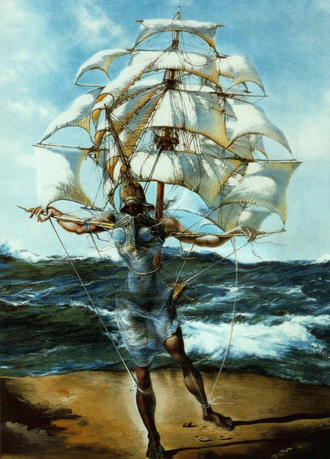 Kunstpostkarte: Salvatore Dali - Le Baeteau 1942 - 43, Meisterwerk der Kunstpostkarten