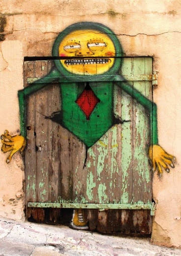 Kunstpostkarte: Streetart - Motiv "Gatewachter" für kreative Grüße und Sammler