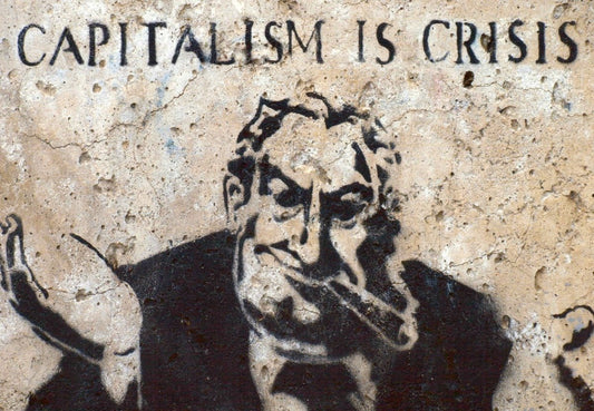 Kunstpostkarte Streetart: Politische Graffiti - Karte im Banksy - Stil, Urban Art Sammlerstück, Kapitalismus & Sozialkritik