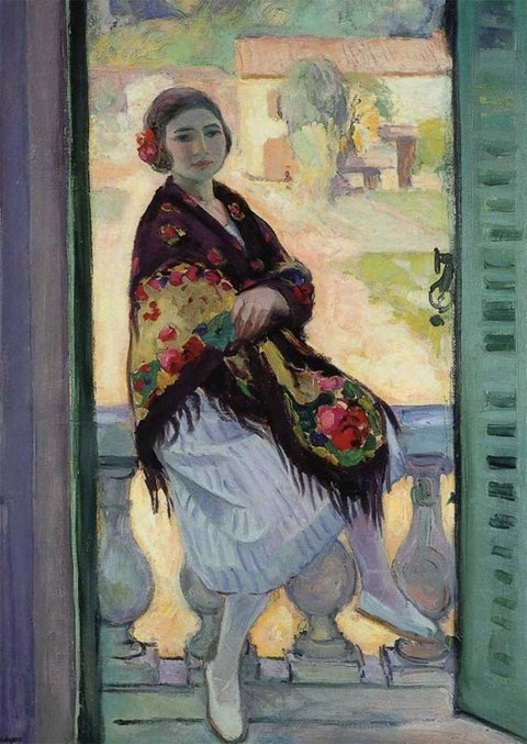 Kunstpostkarte zum Sammeln: H. Lebasque - Auf dem Balkon