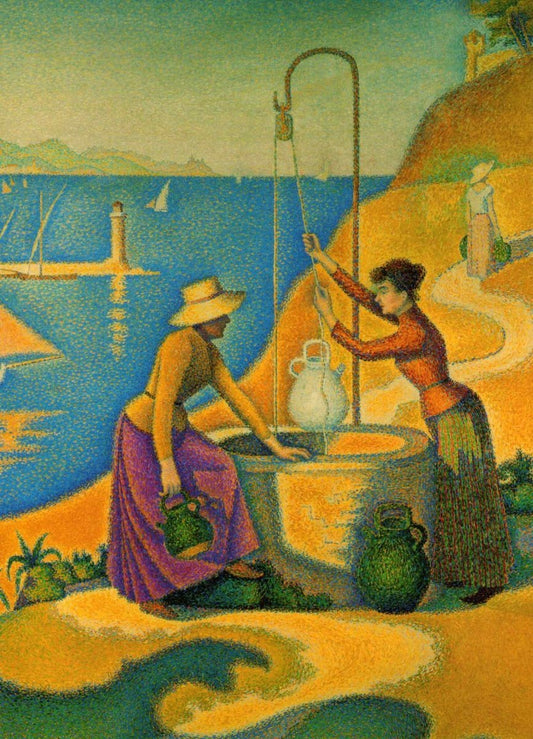 Kunstpostkarte zum Sammeln: Paul Signac - Frauen am Brunnen, Kunstpostkarten