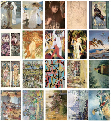 Kunstpostkarten - Set 20er - Hochwertige Kunstmotive, Klassisch & Modern, Kreative Geschenkideen & Deko - Sammlerstücke